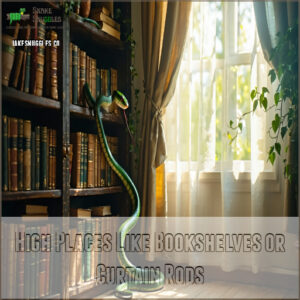 High Places Like Bookshelves or Curtain Rods