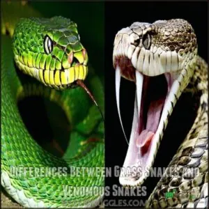 Differences Between Grass Snakes and Venomous Snakes Differences Between Grass Snakes and Venomous Snakes