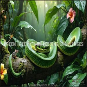 Green Tree Python Feeding Challenges