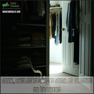 Dark, Enclosed Spaces Such as Closets or Drawers Dark, Enclosed Spaces Such as Closets or Drawers