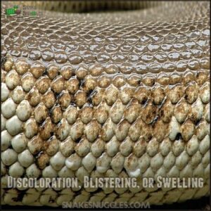 Discoloration, Blistering, or Swelling