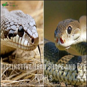 Distinctive Head Shape and Eye Pupils