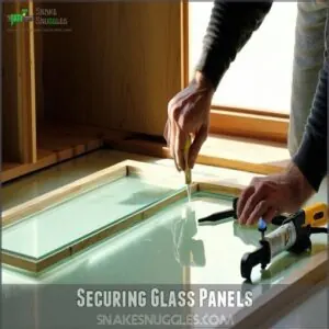 securing glass panels securing glass panels