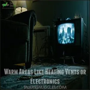 Warm Areas Like Heating Vents or Electronics Warm Areas Like Heating Vents or Electronics