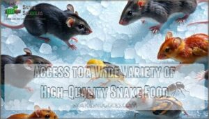 access to a wide variety of high-quality snake food