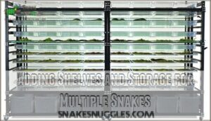 adding shelves and storage for multiple snakes