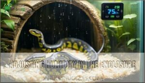 adjusting humidity in the enclosure