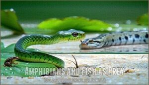 amphibians and fish as prey
