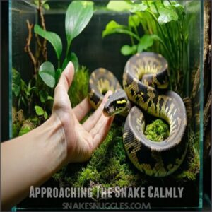 approaching the snake calmly