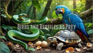 birds and reptiles as prey