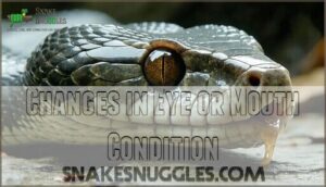 changes in eye or mouth condition