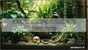 choosing snake-safe plants and decorations
