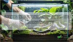 cleaning and maintaining snake habitat