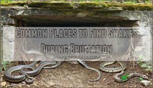 common places to find snakes during brumation