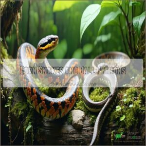 corn snakes and ball pythons