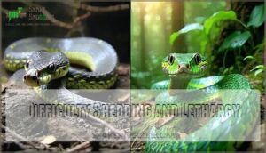 difficulty shedding and lethargy