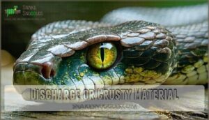 discharge or crusty material