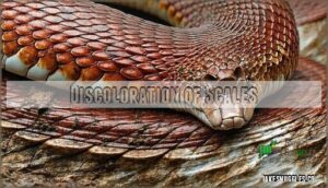 discoloration of scales