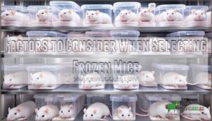 factors to consider when selecting frozen mice