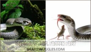 feeding live vs. frozen prey