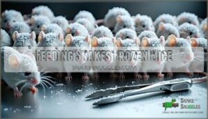 feeding snakes frozen mice