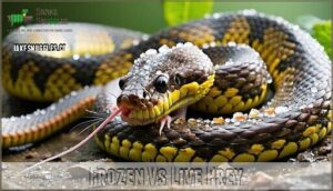 frozen vs live prey