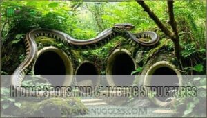 hiding spots and climbing structures
