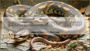 improper shedding and dysecdysis
