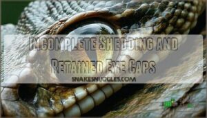 incomplete shedding and retained eye caps