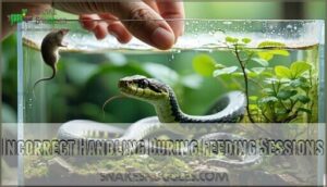incorrect handling during feeding sessions