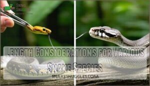 length considerations for various snake species