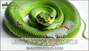 lesions, wounds, or open sores