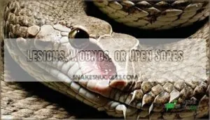 lesions, wounds, or open sores lesions, wounds, or open sores