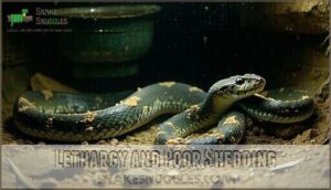 lethargy and poor shedding
