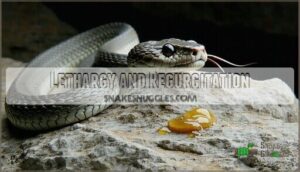 lethargy and regurgitation