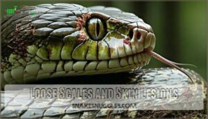 loose scales and skin lesions