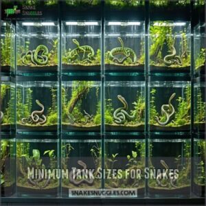 minimum tank sizes for snakes