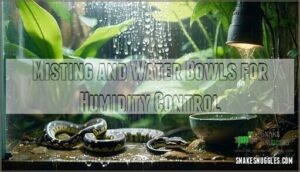 misting and water bowls for humidity control