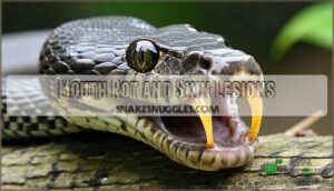 mouth rot and skin lesions