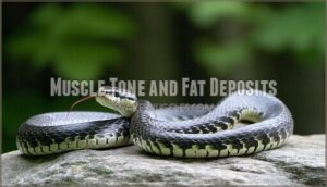 muscle tone and fat deposits