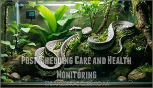 post-shedding care and health monitoring