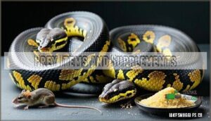 prey items and supplements