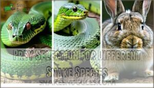 prey selection for different snake species