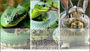 prey selection for different snake species prey selection for different snake species