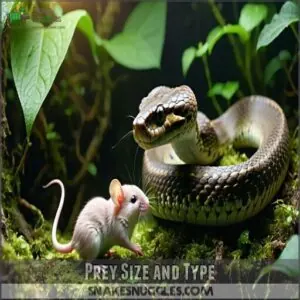 prey size and type prey size and type