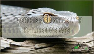prognosis for a snake with retained eye caps