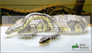 proper weight for different snake species