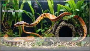 providing hides and climbing structures