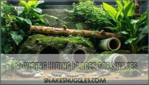 providing hiding places for snakes