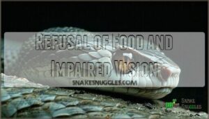 refusal of food and impaired vision